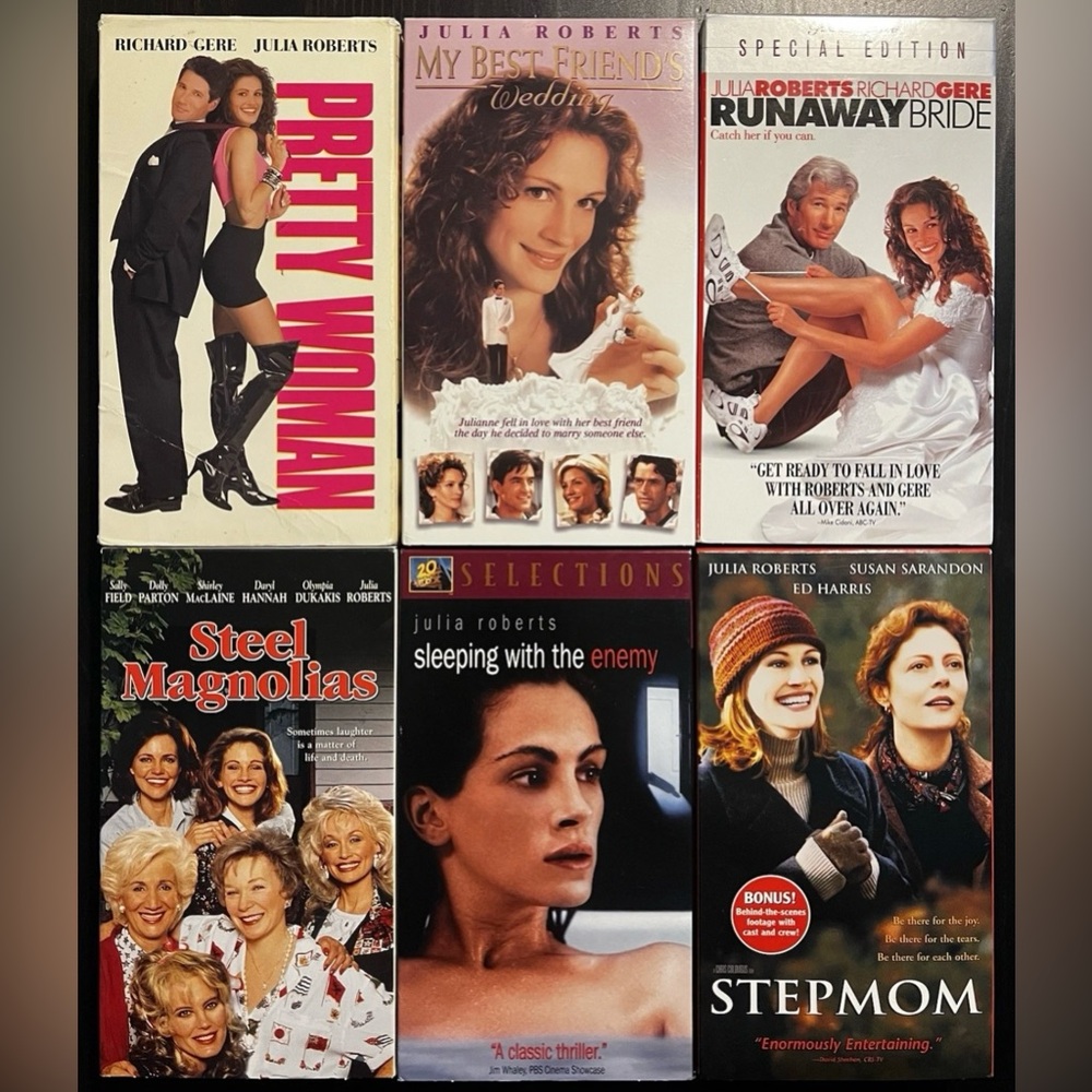 90's Julia Roberts classics VHS bundle (6 tapes total)